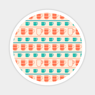 Retro Cups Pattern Magnet